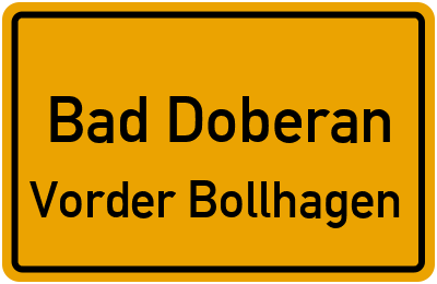 Straßenverzeichnis Bad Doberan Vorder Bollhagen