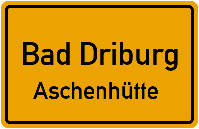 Straßenverzeichnis Bad Driburg Aschenhütte