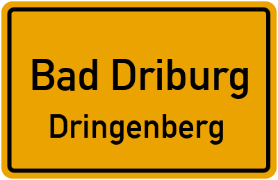 Ortsschild Bad Driburg Dringenberg
