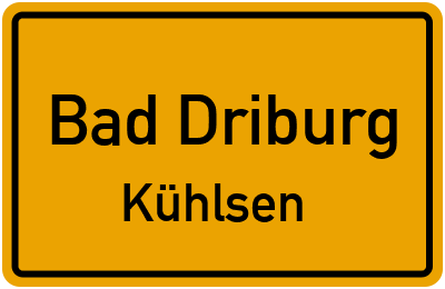 Ortsschild Bad Driburg Kühlsen