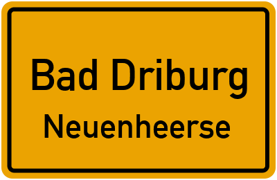 Ortsschild Bad Driburg Neuenheerse