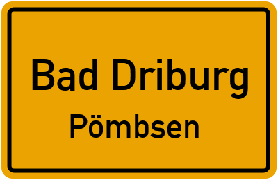 Ortsschild Bad Driburg Pömbsen