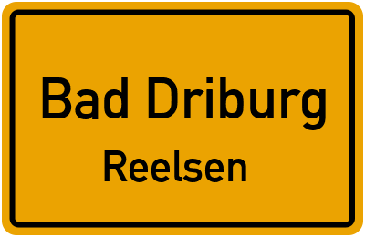 Ortsschild Bad Driburg Reelsen