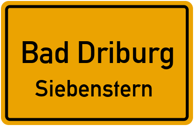 Ortsschild Bad Driburg Siebenstern