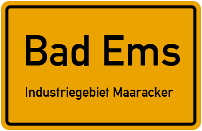 Straßenverzeichnis Bad Ems Industriegebiet Maaracker