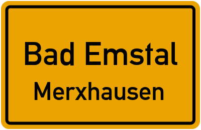 Straßenverzeichnis Bad Emstal Merxhausen