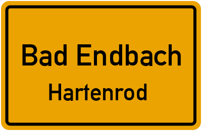 Ortsschild Bad Endbach Hartenrod