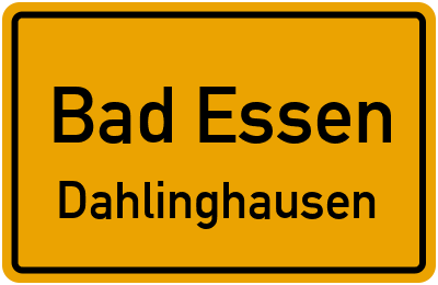 Straßenverzeichnis Bad Essen Dahlinghausen