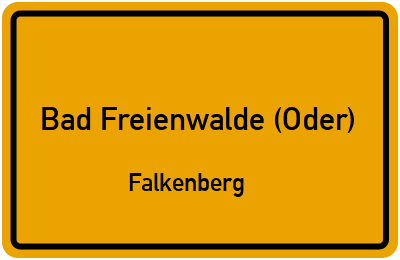 Straßenverzeichnis Bad Freienwalde (Oder) Falkenberg