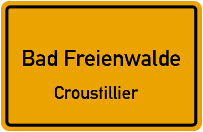 Straßenverzeichnis Bad Freienwalde Croustillier
