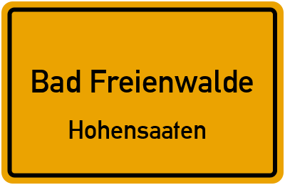 Straßenverzeichnis Bad Freienwalde Hohensaaten