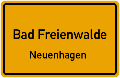 Straßenverzeichnis Bad Freienwalde Neuenhagen