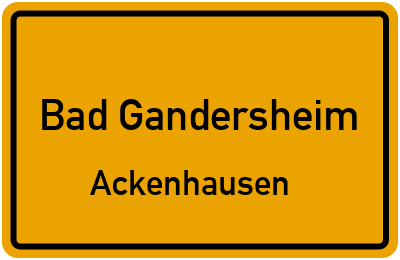 Ortsschild Bad Gandersheim Ackenhausen