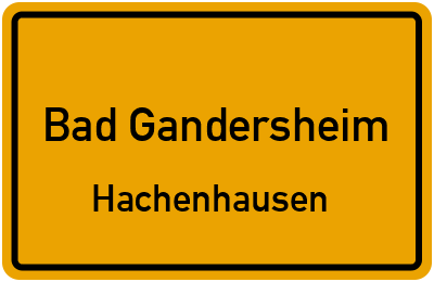 Ortsschild Bad Gandersheim Hachenhausen