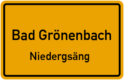 Ortsschild Bad Grönenbach Niedergsäng