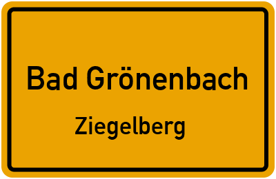 Ortsschild Bad Grönenbach Ziegelberg