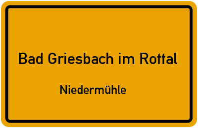 Straßenverzeichnis Bad Griesbach im Rottal Niedermühle