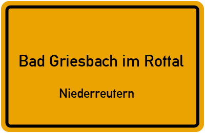Straßenverzeichnis Bad Griesbach im Rottal Niederreutern
