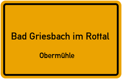 Straßenverzeichnis Bad Griesbach im Rottal Obermühle