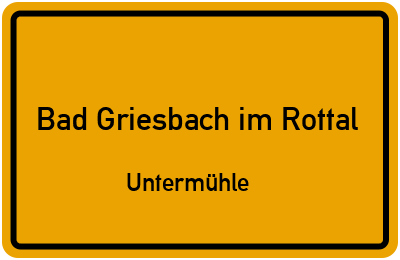 Straßenverzeichnis Bad Griesbach im Rottal Untermühle