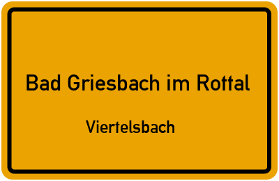 Straßenverzeichnis Bad Griesbach im Rottal Viertelsbach