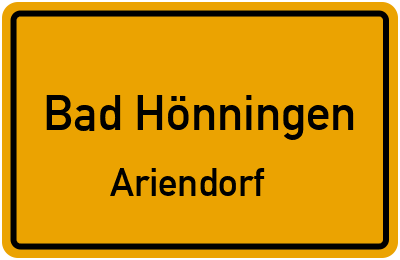 Ortsschild Bad Hönningen Ariendorf