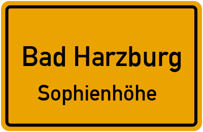 Straßenverzeichnis Bad Harzburg Sophienhöhe