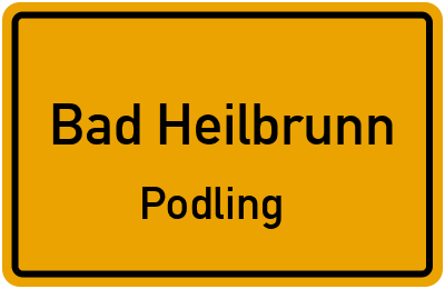 Straßenverzeichnis Bad Heilbrunn Podling