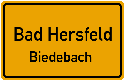 Straßenverzeichnis Bad Hersfeld Biedebach