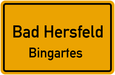 Straßenverzeichnis Bad Hersfeld Bingartes
