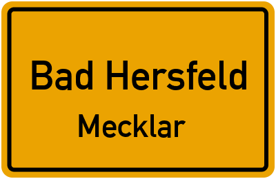 Straßenverzeichnis Bad Hersfeld Mecklar
