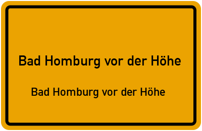 Straßenverzeichnis Bad Homburg vor der Höhe Bad Homburg vor der Höhe