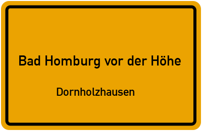 Straßenverzeichnis Bad Homburg vor der Höhe Dornholzhausen