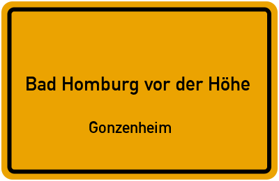 Straßenverzeichnis Bad Homburg vor der Höhe Gonzenheim