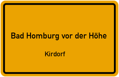 Straßenverzeichnis Bad Homburg vor der Höhe Kirdorf