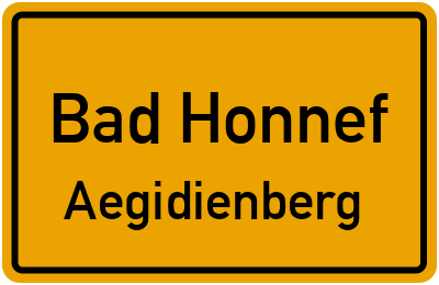 Ortsschild Bad Honnef Aegidienberg