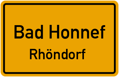 Ortsschild Bad Honnef Rhöndorf