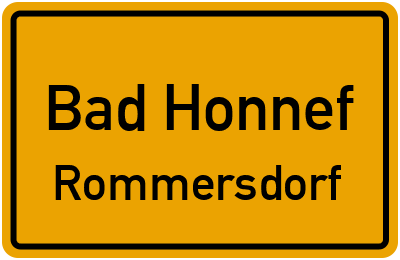 Ortsschild Bad Honnef Rommersdorf