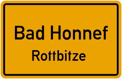 Ortsschild Bad Honnef Rottbitze