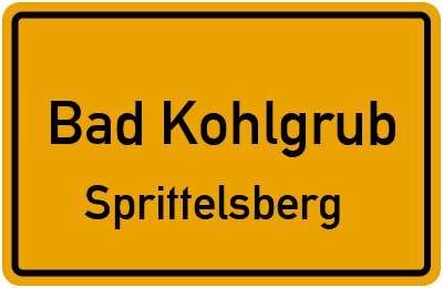 Ortsschild Bad Kohlgrub Sprittelsberg
