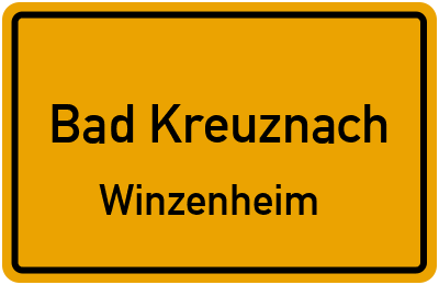 Ortsschild Bad Kreuznach Winzenheim