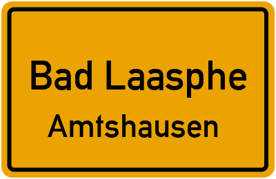 Ortsschild Bad Laasphe Amtshausen