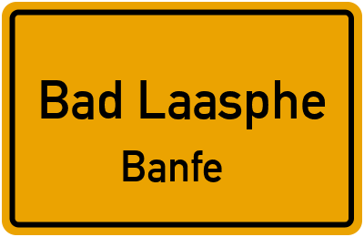Ortsschild Bad Laasphe Banfe