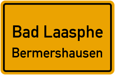 Ortsschild Bad Laasphe Bermershausen