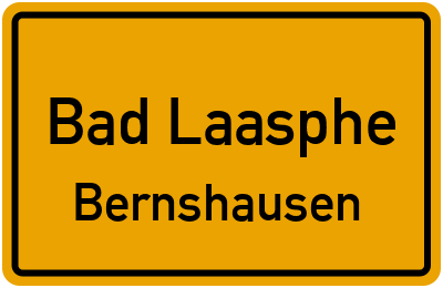 Ortsschild Bad Laasphe Bernshausen