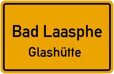 Ortsschild Bad Laasphe Glashütte