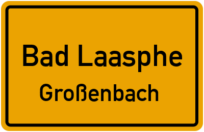 Ortsschild Bad Laasphe Großenbach