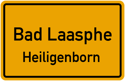 Ortsschild Bad Laasphe Heiligenborn