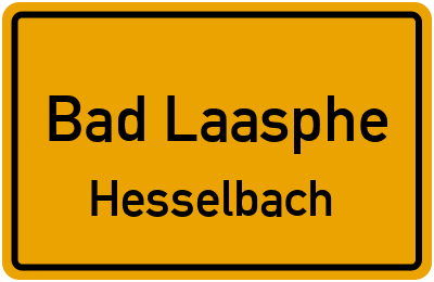 Ortsschild Bad Laasphe Hesselbach