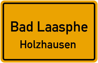 Ortsschild Bad Laasphe Holzhausen
